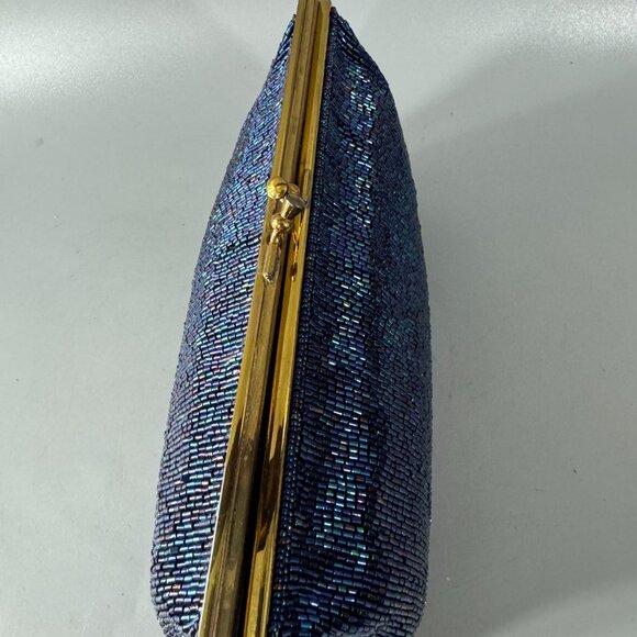 Ellegent Saks Fifth Avenue Beaded Evening Bag/Clutch  in Blue - Picture 10 of 15